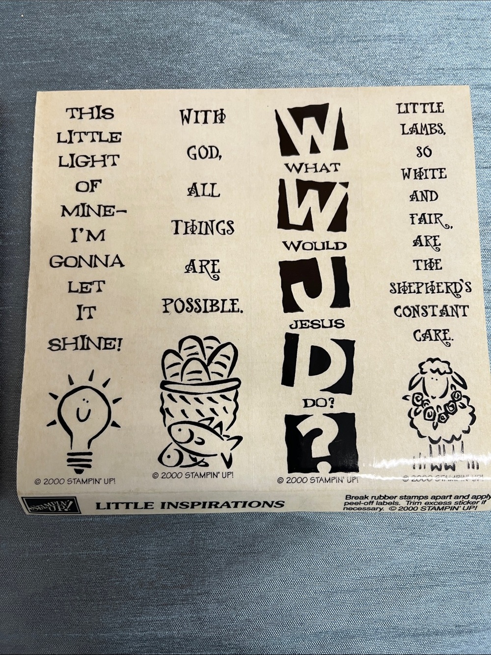 NEW Vintage Stampin’ Up Little Inspirations Wood Mounted Rubber Stamp Set 2000
